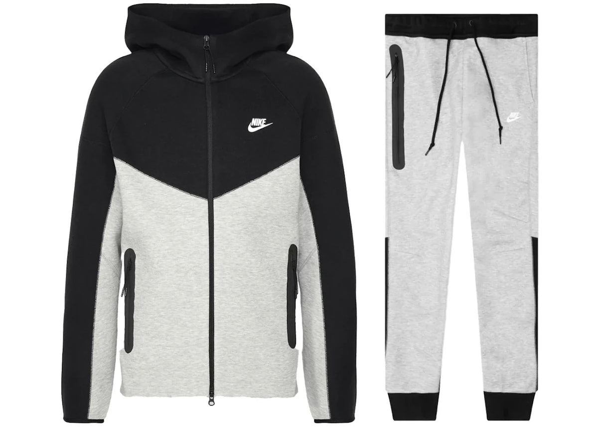 Nike Sportswear Tech Fleece Windrunner Full Zip Hoodie & Joggers Set Dark Grey Heather/Black/White – Nike – THE LAB CONCEPT…