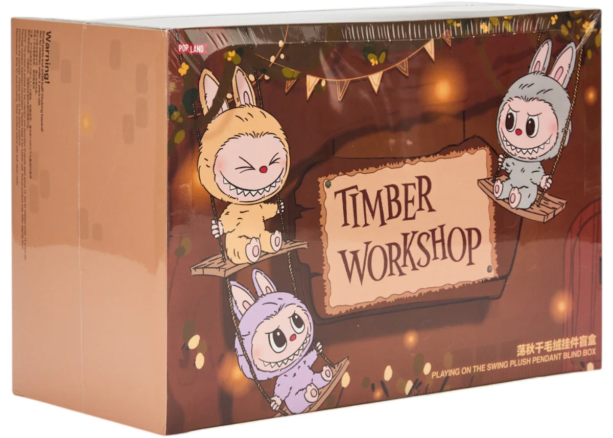 Pop Mart Labubu The Monsters Timber Workshop Playing on the Swing Plush Pendant (Pop Land Exclusive) Sealed Case (6 Blind…