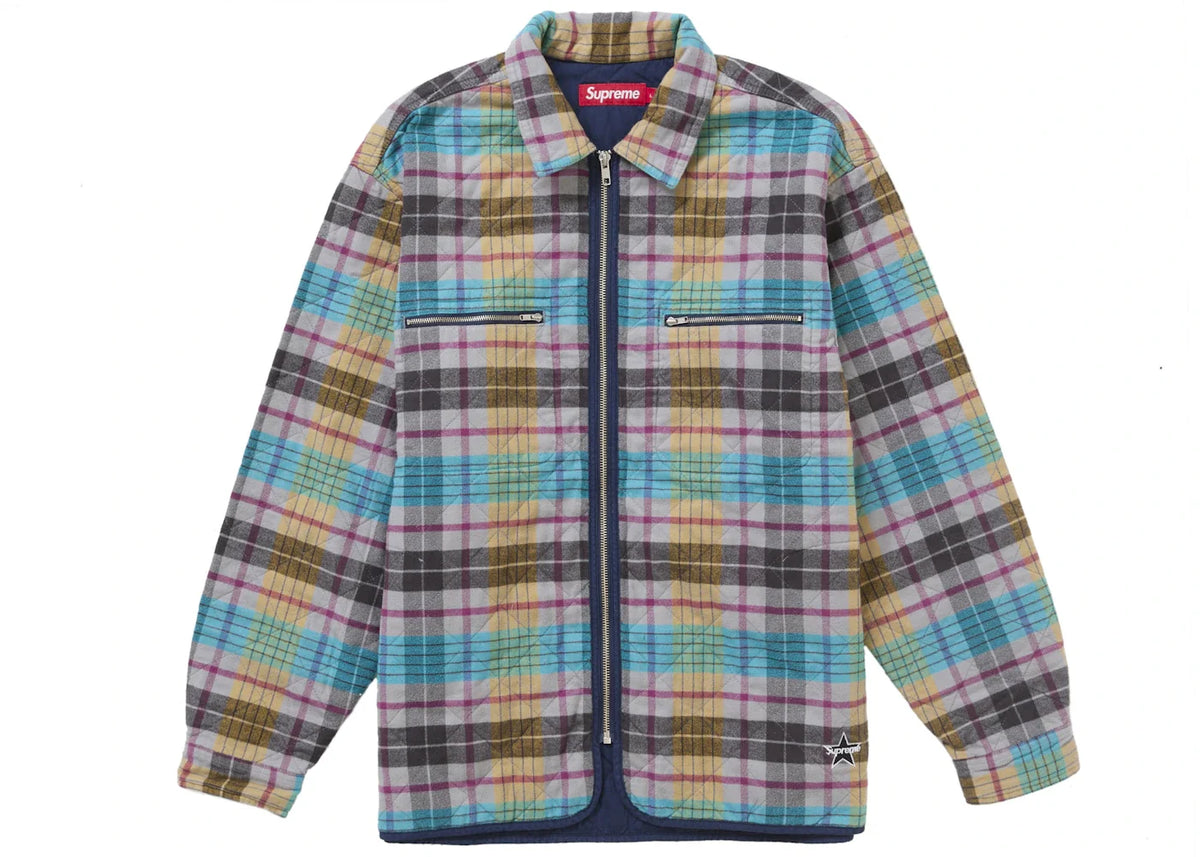 Supreme Quilted Flannel Zip Up Shirt Multicolor – Supreme – THE LAB CONCEPT CLUB Bienne