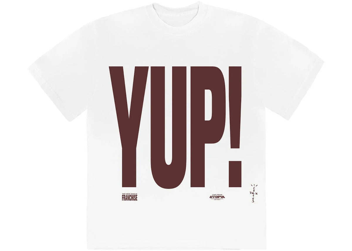 Travis Scott Franchise Promo YUP! T-Shirt White – Travis Scott – THE LAB CONCEPT CLUB Bienne