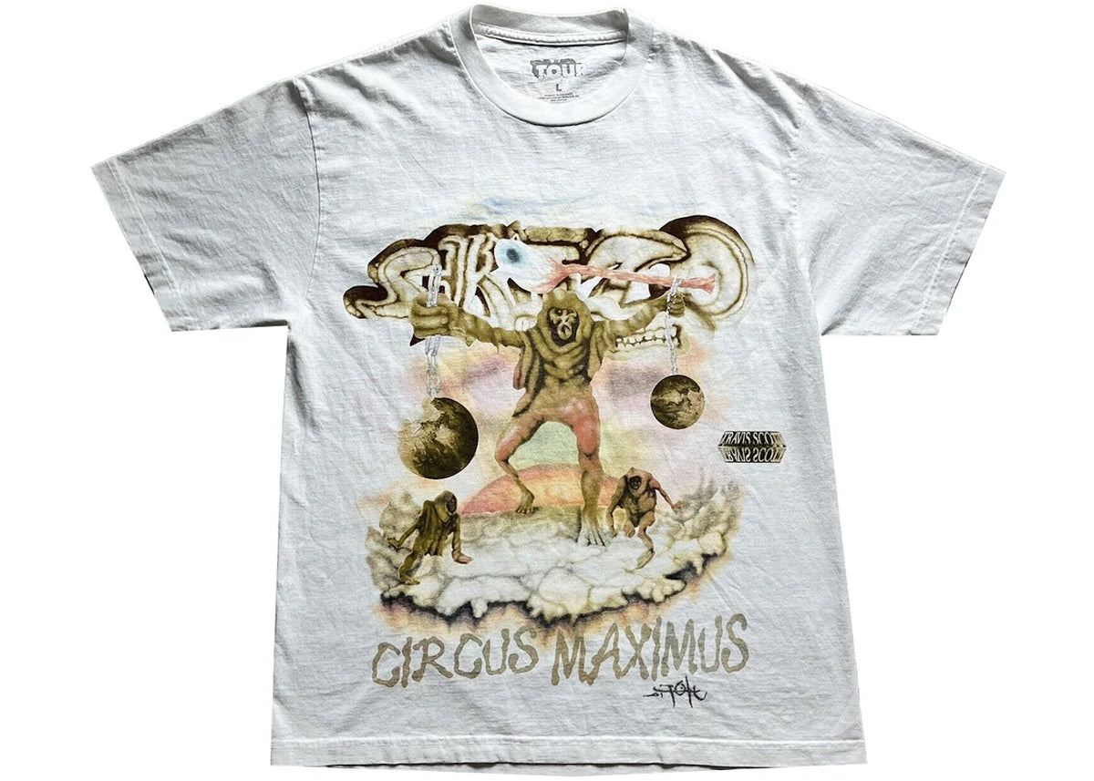 Travis Scott Utopia Tour Skitzo Circus Maximus Tee White – Travis Scott – THE LAB CONCEPT CLUB Bienne