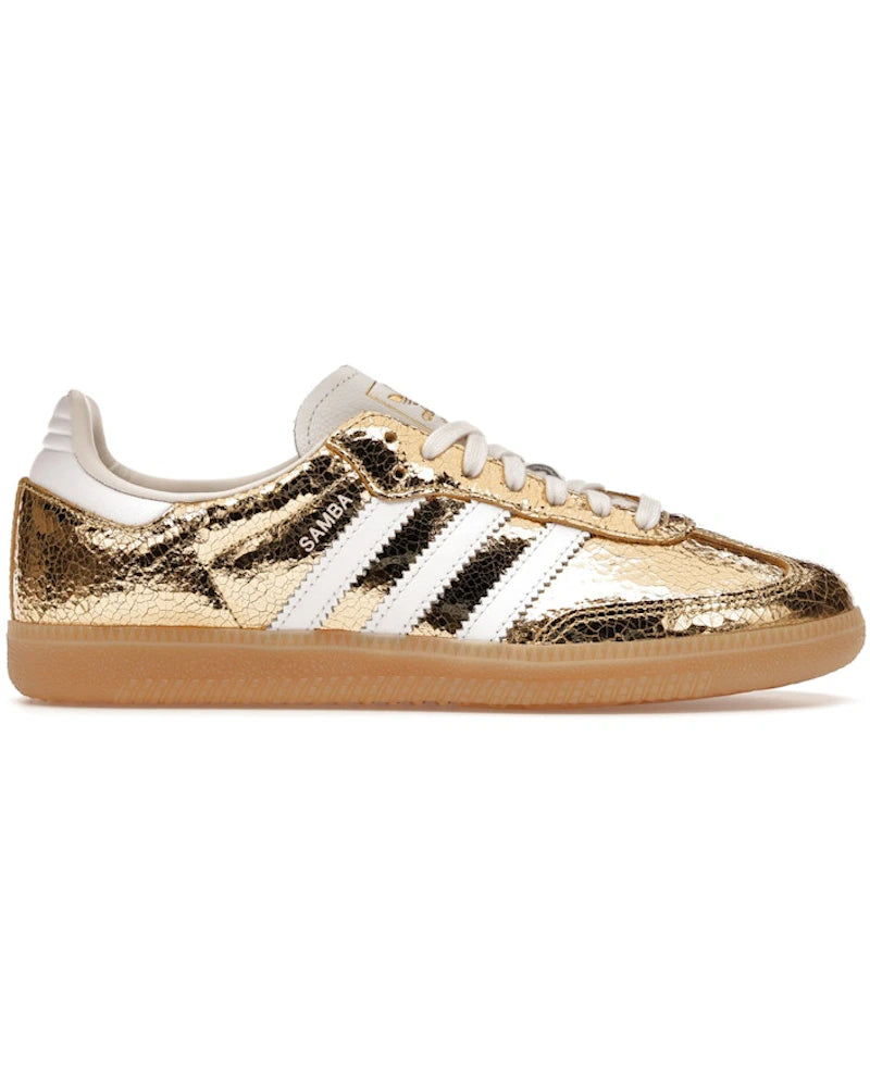 adidas Samba OG Gold Metallic Cracked Leather (Women's) - sneaker Adidas