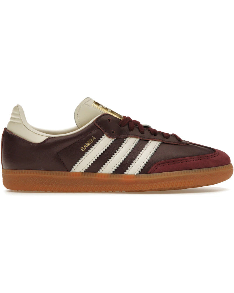 adidas Samba OG Maroon Gold Metallic (Women's) - sneaker Adidas